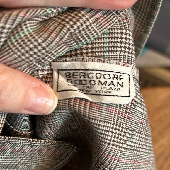 Vintage 80's Ralph Lauren Brown Cotton Wool Plaid Blouse with Darts Equestrian - Picture 11 of 11